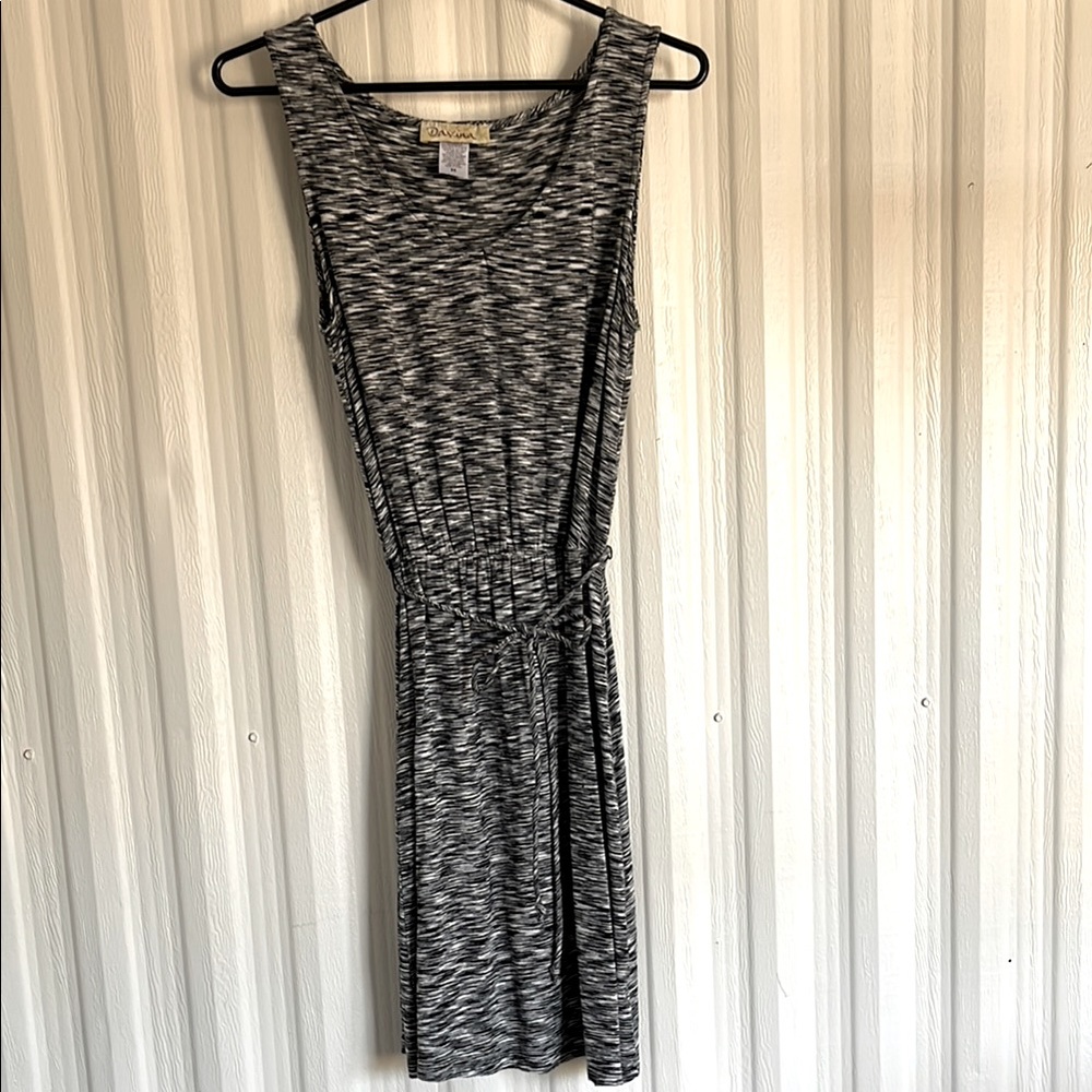 DAVINA Bkack Heather Sleeveless Knit Dress Womens‎ M